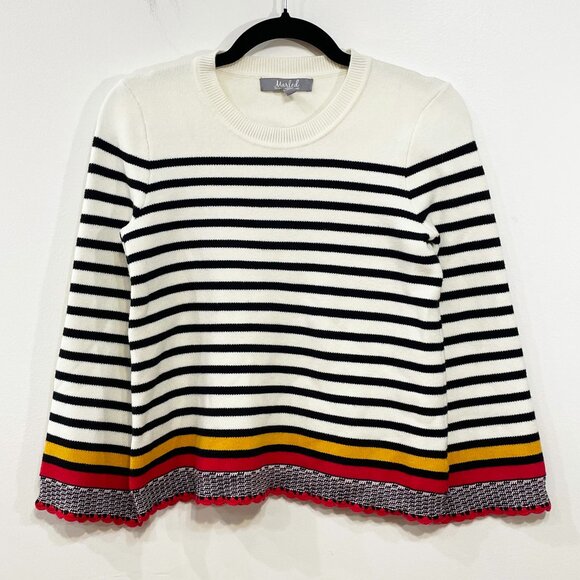 EUC Y2K Multicolor Stripe Cotton Blend Sweater XS - Picture 1 of 6